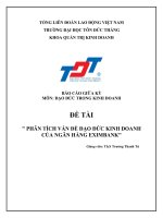 PHÂN TÍCH vấn đề đạo đức KINH DOANH của NGÂN HÀNG EXIMBANK 