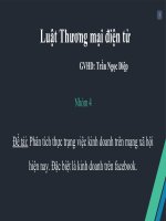 Phân tích thực trạng việc kinh doanh trên mạng xã hội hiện nay  đặc biệt là kinh doanh trên facebook  