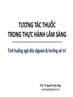 TƯƠNG tác THUỐC TRONG THỰC HÀNH lâm SÀNG tình huống ngộ độc digoxin  hướng xử trí 