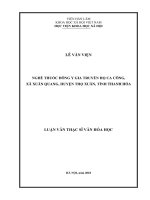 Nghề thuốc đông y gia truyền họ ca công, xã xuân quang, huyện thọ xuân, tỉnh thanh hóa ( Luận văn thạc sĩ)
