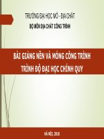 BÀI GIẢNG nền và MÓNG CÔNG TRÌNH TRÌNH độ đại học CHÍNH QUY 