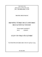 Hợp đồng dân sự vô hiệu do lừa dối theo bộ luật dân sự 2015