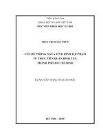 Cơ chế phòng ngừa tình hình tội phạm từ thực tiễn quận bình tân, thành phố hồ chí minh