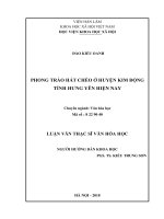 Phong trào hát chèo ở huyện kim động, tỉnh hưng yên hiện nay( Luận văn thạc sĩ)