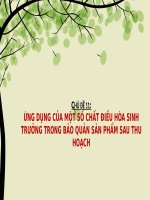 ứng dụng của một số chất điều hòa sinh trưởng trong bảo quản sản phẩm sau thu hoạch 
