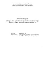 KẾT QUẢ học tập, QUÁN TRIỆT, TRIỂN KHAI THỰC HIỆN NGHỊ QUYẾT hội NGHỊ TRUNG ƯƠNG 6 KHÓA XII