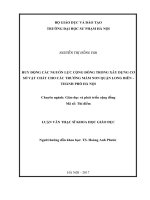 HUY ĐỘNG CÁC NGUỒN LỰC CỘNG ĐỒNG TRONG XÂY DỰNG CƠ SỞ VẬT CHẤT CHO CÁC TRƯỜNG MẦM NON QUẬN LONG BIÊN   THÀNH PHỐ HÀ NỘI
