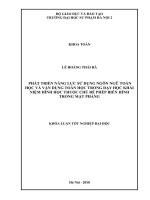 phát triển năng lực sử dụng ngôn ngữ toán học và vận dụng toán học trong dạy học các khái niệm hình học thuộc chủ đề các phép biến hình trong mặt phẳng 