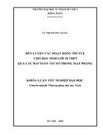 Rèn luyện các hoạt động trí tuệ cho học sinh lớp 10 thông qua các bài toán vectơ trong mặt phẳng 