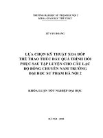 Lựa chọn kỹ thuật xoa bóp thể thao thúc đẩy quá trình hồi phục sau tập luyện cho câu lạc bộ bóng chuyền nam trường đại học sư phạm hà nội 2(2018) 