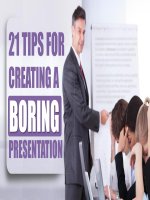 21 lỗi thuyết trình nhàm chán - 21 tips for creating a boring presentation