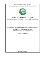 Sử dụng số liệu địa hình để nâng cao độ chính xác dữ liệu của thế trọng trường trên phạm vi lãnh thổ việt nam (tt) 