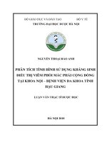 Phân tích tình hình sử dụng kháng sinh điều trị viêm phổi mắc phải cộng đồng tại khoa nội   bệnh viện đa khoa tỉnh hậu giang 