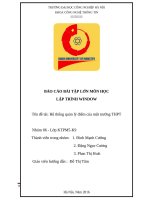 Bài tập lớn lập trình window quản lý trường THPT