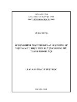 Áp dụng hình phạt theo pháp luật hình sự việt nam từ thực tiễn huyện chương mỹ, thành phố hà nội