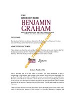 the rediscovered benjamin graham lectures on security analysis 