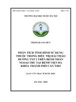 Phân tích tình hình sử dụng thuốc trong điều trị đái tháo đường typ 2 trên bệnh nhân ngoại trú tại bệnh viện đa khoa thành phố cần thơ 