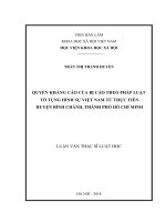 Quyền kháng cáo của bị cáo theo pháp luật tố tụng hình sự Việt Nam từ thực tiễn huyện Bình Chánh, thành phố Hồ Chí Minh