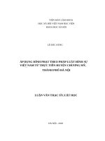 Áp dụng hình phạt theo pháp luật hình sự việt nam từ thực tiễn huyện chương mỹ, thành phố hà nội 