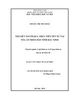 Tội giết người qua thực tiễn xét xử tại tòa án nhân dân tỉnh bắc ninh