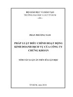 Pháp luật điều chỉnh hoạt động kinh doanh dịch vụ của Công ty chứng khoán.