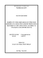 Nghiên cứu tổng hợp, khảo sát tính chất điện hóa của màng polyaniline trong dung dịch điện ly chứa polyvinyl alcohol và ứng dụng làm lớp phủ bảo vệ (tt) 