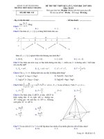 Đề thi thử Toán THPTQG 2018 trường THPT Đoàn Thượng – Hải Dương lần 3
