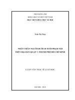 Nhân thân người dưới 18 tuổi phạm tội trên địa bàn quận 7, thành phố hồ chí minh ( Luận văn thạc sĩ)