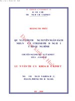 Quản lý công tác chi thường xuyên ngân sách nhà nước tại thành phố đồng hới, tỉnh quảng bình 