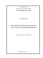 Nhân thân người phạm tội trên địa bàn quận Thủ Đức, Thành phố Hồ Chí Minh