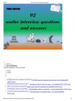 92 waiter interview questions and answers