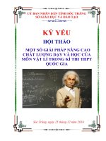 HỘI THẢO MỘT SỐ GIẢI PHÁP NÂNG CAO CHẤT LƯỢNG DẠY VÀ HỌC CỦA MÔN VẬT LÍ TRONG KÌ THI THPT QUỐC GIA