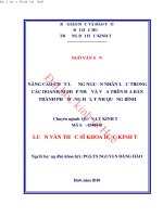 Nâng cao chất lượng nguồn nhân lực trong các doanh nghiệp nhỏ và vừa trên địa bàn thành phố đồng hới, tỉnh quảng bình 
