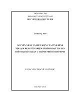 Nguyên nhân và điều kiện của tình hình tội lạm dụng tín nhiệm chiếm đoạt tài sản trên địa bàn quận 7, thành phố hồ chí minh ( Luận văn thạc sĩ)