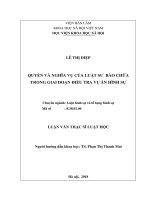 Quyền và nghĩa vụ của luật sư bào chữa trong giai đoạn điều tra vụ án hình sự 