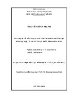 Tái phạm và tái phạm nguy hiểm theo pháp luật hình sự Việt Nam từ thực tiễn tỉnh Hòa Bình