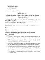 Đề đồ án  KỸ THUẬT LẮP GHÉP CÔNG TRÌNH DÂN DỤNG  CÔNG NGHIỆP