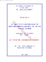 Giải quyết việc làm cho lao động nông thôn trên địa bàn huyện bố trạch, tỉnh quảng bình 