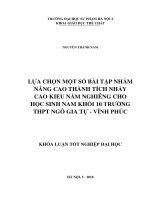 Lựa chọn một số bài tập nhằm nâng cao thành tích nhảy cao kiểu nằm nghiêng cho học sinh nam khối 10 trường THPT ngô gia tự   vĩnh phúc(2018) 