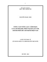Nâng cao năng lực lãnh đạo của chi bộ khu phố ở quận gò vấp, thành phố hồ chí minh hiện nay 