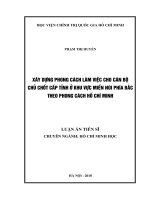 Xây dựng phong cách làm việc cho cán bộ chủ chốt cấp tỉnh ở khu vực miền núi phía bắc theo phong cách hồ chí minh 