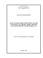 Quản lý hoạt động bồi dưỡng cán bộ làm công tác thi đua, khen thưởng tại thành phố hồ chí minh hiện nay 