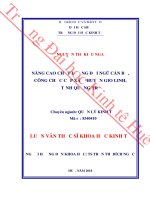 NÂNG CAO CHẤT LƯỢNG ĐỘI NGŨ CÁN BỘ, CÔNG CHỨC CẤP XÃ Ở HUYỆN GIO LINH, TỈNH QUẢNG TRỊ