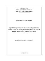 Sự thể hiện nguyên tắc nhân đạo trong chính sách pháp luật hình sự đối với người phạm tội dưới 18 tuổi ở Việt Nam