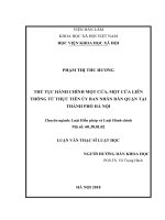 Thủ tục hành chính một cửa, một cửa liên thông từ thực tiễn ủy ban nhân dân quận tại thành phố hà nội 