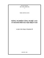 Nông nghiệp công nghệ cao ở thành phố Hà Nội hiện nay