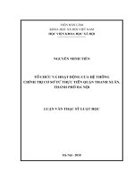 Tổ chức và hoạt động của hệ thống chính trị cơ sở trên địa bàn quận thanh xuân, thành phố hà nội 