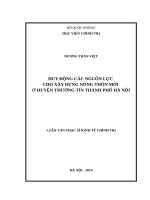 Huy động các nguồn lực cho xây dựng nông thôn mới ở huyện thường tín thành phố hà nội 