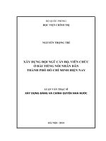 Xây dựng đội ngũ cán bộ, viên chức ở đài tiếng nói nhân dân thành phố hồ chí minh hiện nay 