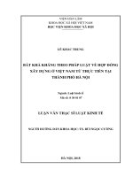 Bất khả kháng theo pháp luật về hợp đồng xây dựng ở việt nam từ thực tiễn thành phố hà nội 
